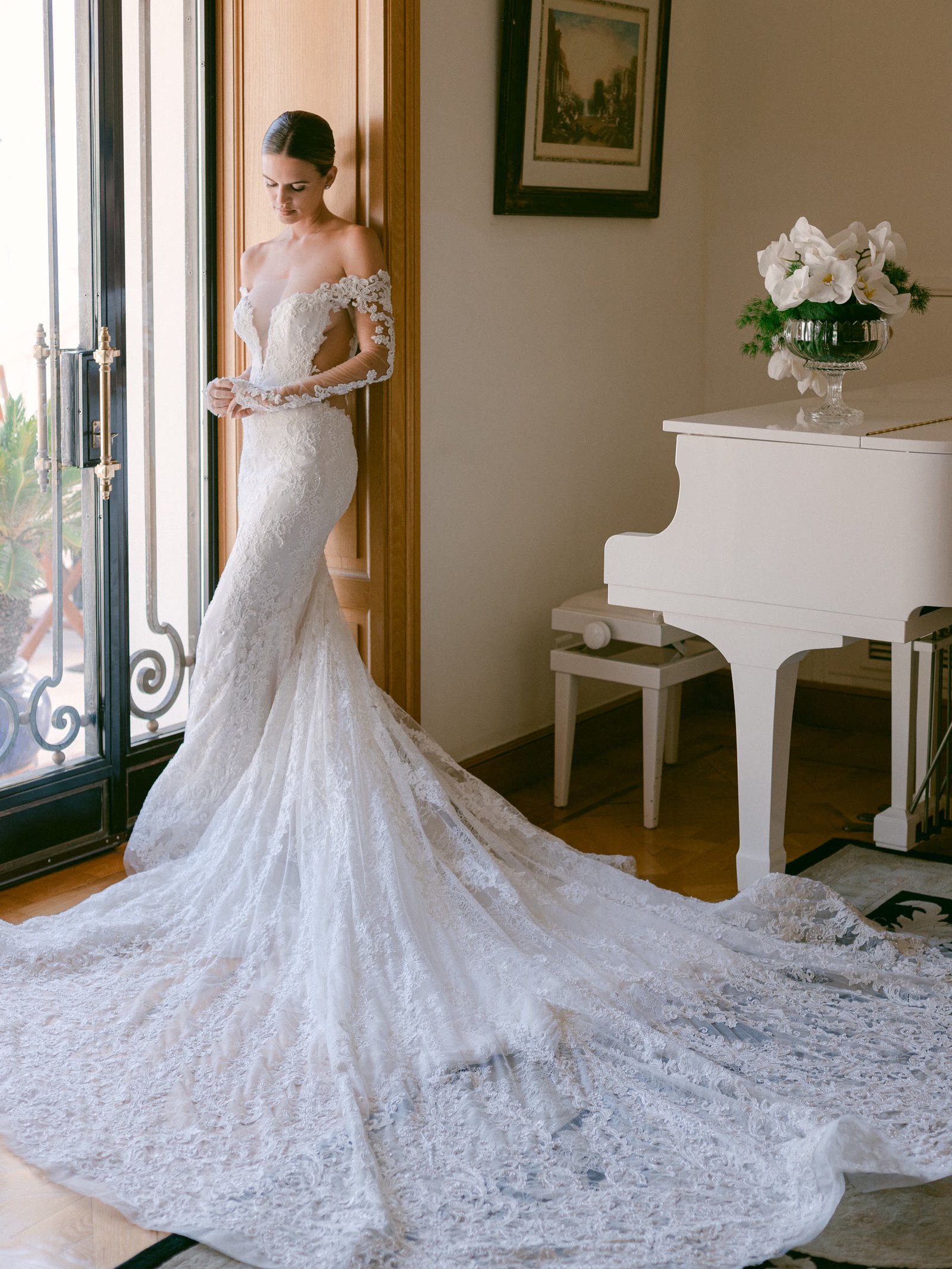 The bride's gown, prepared for the ceremony