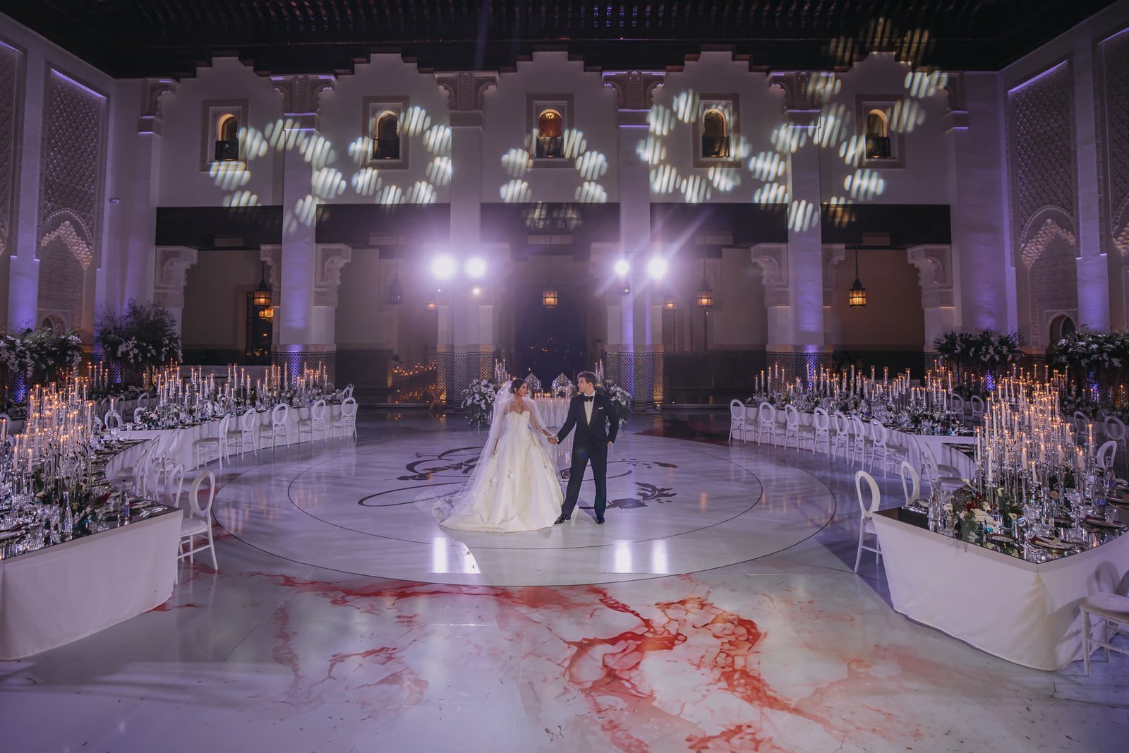 First dance in the palace courtyard at The Oberoi, Marrakech
